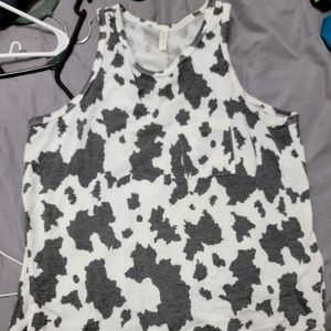 Cow print tank top